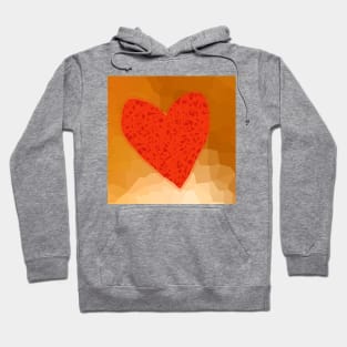 Red Heart on Gold Mosaic Hoodie